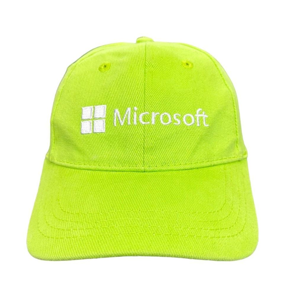 Vintage Y2K Lime Green Embroidered Microsoft Gamer StrapBack Hat - One Size